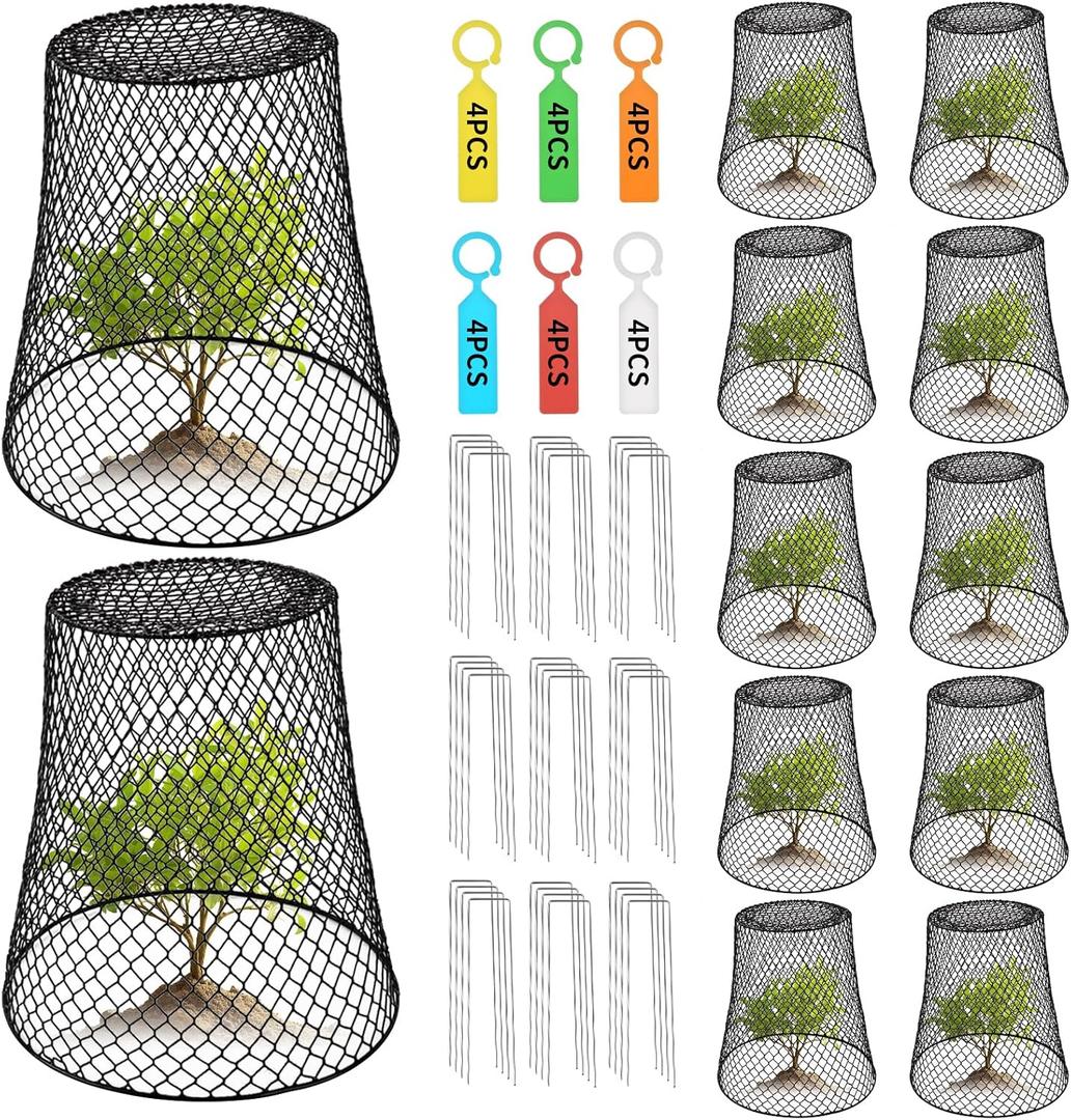 12Pcs Chicken Wire Plant Covers Protectors from Animals, Garden cloches Plants Cages Outdoor, Garden Protection from Animals, Keep Animals Out (XL)