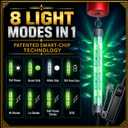 MacDaddy Smart Multi-Mode Submersible Green LED Underwater Fishing Light, 12"