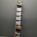 SKOLOO Coat Rack Wall Mounted - 38.3'' Long, Wooden, Heavy Duty, Rustic Coat Hooks for Wall, Wall Coat Rack with 10 Triple Hooks for Hanging Clothes, Jacket, Hat(Weathered White)