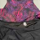 Daci Womens Tankini Swimsuits with Skirt - Two Piece Tummy Control Bathing Suits High Neck Swimwear (Purple, L)