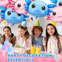 12 Pcs 34 Inch Axolotl Balloon Axolotl Birthday Party Decorations Aluminum Foil Inflatable Summer Supplies for Beach Themed Favor (Pink,Blue)