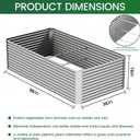 2pcs Tall 8ft Galvanized Raised Garden Bed Outdoor,Above Ground Garden Bed for Vegetable,Metal Raised Beds for Flower,Steel Raised Beds for Gardening - 8x3ft