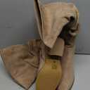 Women's Knee High Boots, Wide Calf Chunky Block Low Heel and Slouchy Pointed Toe Winter Long Boots for Women. (8.5, Beige Mf 961)