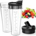 Blender Replacement Parts for Ninja, 32oz Ninja Blender Cups with To-Go Lids, Blender Blade Compatible with Nutri Ninja Auto iQ Blenders BL2012 BN801 BL480-30 BL640-30