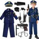 Police Cosutme for Kids, Police Officer Costume Uniform Set with Accessories for Kids (Medium (4T - 6Y))