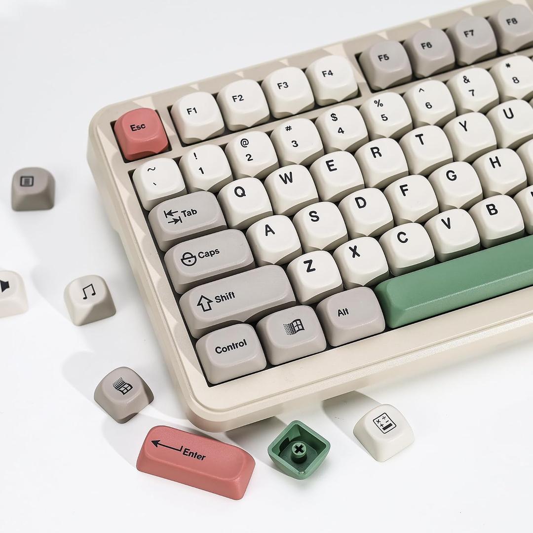 KBDiy 9009 Retro Keycaps Set, 139 Keys KOA Profile PBT Dye-Sublimation Custom Keycaps, Compatible with 60% 65% 75% 100% Cherry Gateron MX Switches Mechanical Keyboards