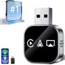 Wireless Carplay Mirror Link Adapter for Apple 3 in 1 Bluetooth Mirroring iOS Phone to Car Screen Adapter 2026 Wired to Wireless Portable USB Car Play Screen Connector for iPhone to Watch Movies