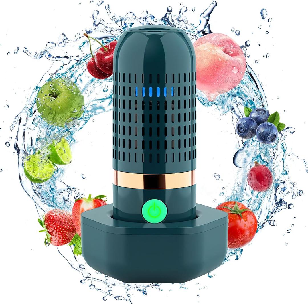 Fruit and Vegetable Washing Machine Fruit Vegetable Cleaner Device Veggie Washer, Portable USB Wireless Produce Washer Fruit Wash with OH-ion Purification Technology for Cleaning Food