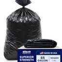 Plasticplace 65 Gallon Trash Bags │ 3.0 Mil │ Black Heavy Duty Garbage Can Liners │ 50” X 48” (50Count)