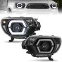 ELH LED Projector DRL Headlight Assembly Fit for 12-15 Tacoma (Black/Clear)