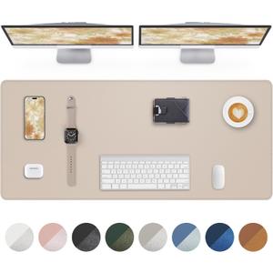 Extra Large Desk Mat - 63"x 17" Non-Slip Desk Pad for Office and Home - Ideal for Large Mouse Pad and Desk Mats on Top of Desks(Beige)