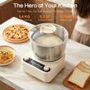 5.3QT Dough Kneader Machine with Timer & Fermentation, Electric Dough Mixer for Bread, Pizza, Pasta & Sourdough, Up to 1.4kg Dough Maker for Home Baking Hands-Free Kneading Machine, 304 Bowl