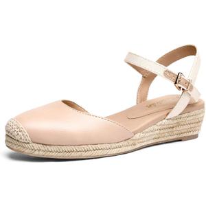 DREAM PAIRS Women's Closed Toe Elastic Ankle Strap Espadrilles Wedge Sandals Size 11