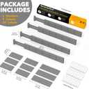 SpaceAid Bamboo Drawer Dividers with Inserts and Labels, Kitchen Adjustable Drawer Organizers, Expandable Organization for Home, Office, Dressers, 4 Dividers with 9 Inserts (17"-22" Gray)