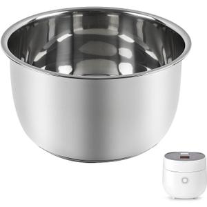 Replacement Rice Cooker 6-Cup Inner Pot Only Compatible with CUCKOO CR-0675FW 304 Stainless Steel Inner Bowl with Multi-Ply Base, Durable Pots for Multi-Cookers, Easy to Clean and Dishwasher Safe