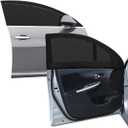 2pcs Car Front Window Sunshade, Breathable Mesh Car Window Screen Streched up to 40", for Night Camping, Privacy Shade