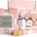 Birthday Gifts for Women, Unique Happy Birthday Gift Basket Self Care Package Bday Ideas with Luxury Flannel Blanket for Mom Her Best Friends Sister Wife Friendship (Pink)