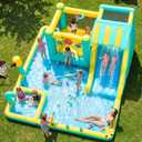 FBSPORT Inflatable Bounce House Water Slide, Widen Water Slide Park 10-in-1 Bounce House with 480W Blower, Jumping, Climbing, Splash Pool, Bouncy Castle for Kids 3-10 Backyard Party Outdoor Indoor, 19 inches x 18 inches x 27 inches