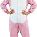 Adult Onesie Animal Pajamays Sleepwear Christmas Costumes Unisex One Piece Cosplay Suit for Women and Men (Medium, Pink)