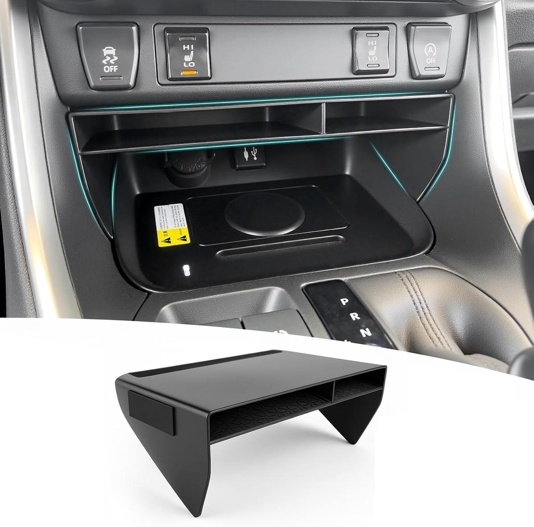 Upgraded Divider Slot Center Console Organizer Tray Compatible with 2019-2025 Toyota RAV4 & 2021-2025 RAV 4 Prime Accessories Insert Gear Shift Secondary Storage Box
