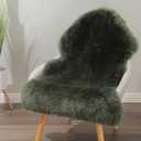 LLB Genuine Sheepskin Area Rug Wool Rug Fur Carpet Fluffy Shaggy Fur Rug for Living Room Kids Bedroom Real Sheepskin Throw Lambskin Rugs Sofa Mat Chair Seat Covers (Dark Green, 2 x 3 ft Sheepskin)
