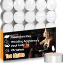 Tealight Candles - Tea Lights Candles Unscented Tea Tree Lights Mini Votive with Cotton Wick for Decorating Home, Pool, Shabbat, Wedding, Emergencies, Christmas, Halloween, Parties, Spas (White)