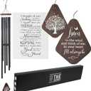 The Wind Chime CO Memorial 55” Deep Tone Large Wind Chime, Sympathy Wind Chimes Gift for The Loss of A Loved one, Memorial Wind Chimes for Outside Decoration, Soothing Melodic Tones with Mute Option.