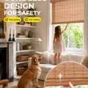 UNISHADES Cordless Bamboo Roller Shades, 27 3/4" W × 70" H - Squirrel