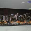 Biuteawal New York City Canvas Wall Art Manhattan Skyline at Night Picture Prints Framed NYC Skyline Landscape Artwork Modern Canvas Print Art for Home Office Living Room Decor, 48"L x 16"W