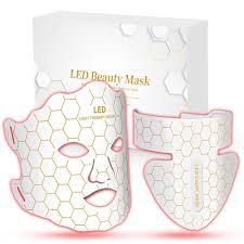 Yahi LED Face Mask Light Therapy, Red Light Therapy for Face, 175 High-Density Light Beads, 7-1 Colors LED Facial Skin Care Mask, White