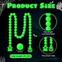 2 x Cunno Halloween Glow in The Dark Bead Decoration for Tiered Tray Ghost Pumpkin Plastic Luminous Beads String for Home Mantle Window Wall Hanging Decor Halloween Party Supplies,26.38 inch Long