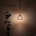 Frideko Bamboo Lantern Plug in Wall Sconces Wicker Wall Lamp with Plug in Cord Hand Woven Rattan Wall Light Farmhouse Rustic Wall Sconces Boho Sconces Wall Lighting for Living Room Bedroom