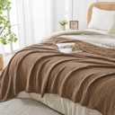 EMME Cotton Muslin King Blanket Bed Layering Breathable Gauze Blanket Soft Lightweight Blankets Adults (Brown, 108"x90")