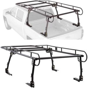 Garvee Universal Adjustable Truck Bed Rack, 1000LBS Heavy-Duty Steel Truck Ladder Rack,Full-Size Truck Rack NO Drilling
