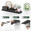 Furinno Tanna Floating Shelves for Wall, Bathroom Wall Shelf, Americano, 9.3 x 35.4