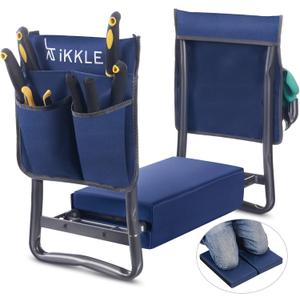 Ikkle Heavy Duty Garden Kneeler Seat and Gardening Stool - Thicker Wider Soft Detachable Kneeling Pad - Gift for Women Men Christmas (Holds 330lbs/150kg)