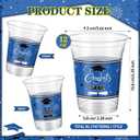 Honeydak 50 Pcs Graduation Cups 12 oz Class of 2026 Plastic Cups Blue and Black Graduation Party Disposable Drinking Glasses for Congrats Grad School Classroom Party Favors Supplies Decoration