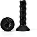M3-0.5 x 12mm Flat Head Hex Socket Cap Screws Countersunk Bolts, 10.9 Grade Alloy Steel, Black Oxide Finish, Allen Hex Drive, Metric Machine Fully Threaded, 100PCS