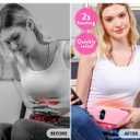 Electric Heating Pad, Portable Cordless Menstrual Heating Pad with 6 Heat Levels and 6 Massage Modes, Fast Large Heating Belly Wrap Belt for Cramps, Back Pain Relief Gifts for Women Girls Her