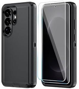 ONOLA Phone Case for Samsung Galaxy S26 Ultra Case with HD Screen Protector, Heavy Duty Shockproof & Dropproof 3-Layer Cover Phone Case for Galaxy S26 Ultra 6.9'', Black