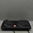 Elite Gourmet EDB-302BF Countertop Double Cast Iron Burner, 1500 Watts Electric Hot Plate, Temperature Controls, Power Indicator Lights, Easy to Clean, Black