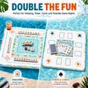 32"x32" Large Floating Mahjong Table for Pool & Hot Tub, Waterproof Float Board for Mahjong, Poker, Dominoes & Card Games, Summer Floating Game Tray for Adults Party & Spa Relaxation (Blue)