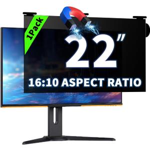 22 Inch Magnetic Hanging Computer Privacy Screen for 16:10 Widescreen Monitor, Removable Privacy Screen Anti Glare Blue Light Computer Screen Privacy Shield, Anti-Scratch 22 in Protector Film