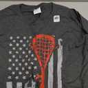 Vintage American Flag Lacrosse Youth Apparel, Boys Men USA T-Shirt