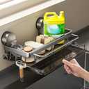 Suction Cup Sponge Holder for Kitchen Sink,Kitchen Sink Organizer and Storage for Sponge,Soap,Dish Brush,Scrubber,Rustproof Stainless Caddy Home Decor Essentials Accessories