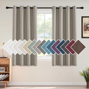 H.VERSAILTEX Linen Blackout Curtain 63 Inches Long for Bedroom/Living Room Thermal Insulated Grommet Linen Look Curtain Drapes Primitive Textured Burlap Effect Window Drapes 1 Panel - Heather Taupe, 52"W x 63"L