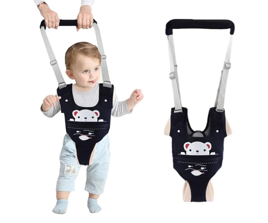 Baby Walking Harness Handheld Baby Walker Assistant Belt Adjustable Toddler Infant Harnesses Standing Up Walking Learning Helper with Detachable Crotch for 9-24 Month Old (Dark Blue)