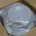 supernal 100pcs Clear Plastic Plates with Gold Beads-Clear and Gold Plastic Plates Disposable Heavy Duty-50 Dinner Plate 10.25inch and 50 Dessert Plate 7.5inch for Wedding,Birthday,Bridal Showers