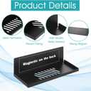 4 Pack Magnetic Pegboard Shelves Wall Organizer Metal Pegboard Shelf Steel Tray Accessories Organizing Tools for Craft Home Kitchen (7.7 x 4.7 x 3.5 Inches, Black)