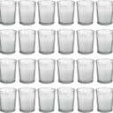 flamecan 24 Pack Clear Glass Filled White Votive Candles. Unscented Votive Candles for Home Dcor Spa Weddings Birthdays Holidays Party, White 24 Pack